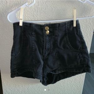black high waisted shorts